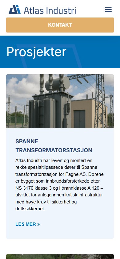 Prosjektsiden til Atlas Industri i mobilformat