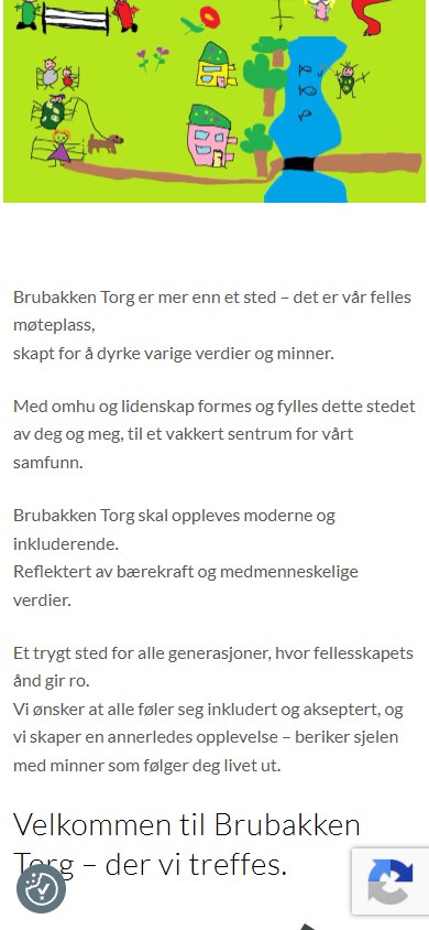 Registreringsskjemaet for Brubakken Torg i mobilformat