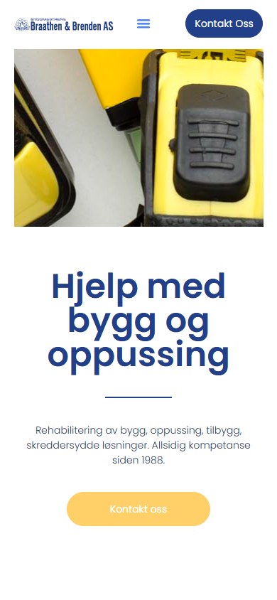 Byggmestrene Braathen & Brenden sin hjemmeside i mobilformat