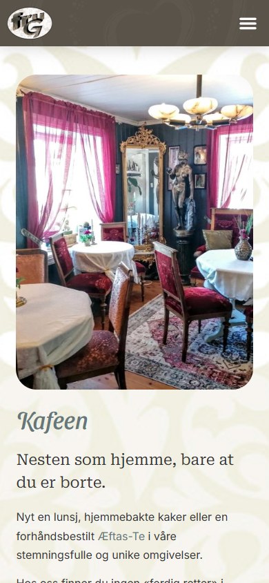 Siden om Kafeen hos Fru G i mobilformat