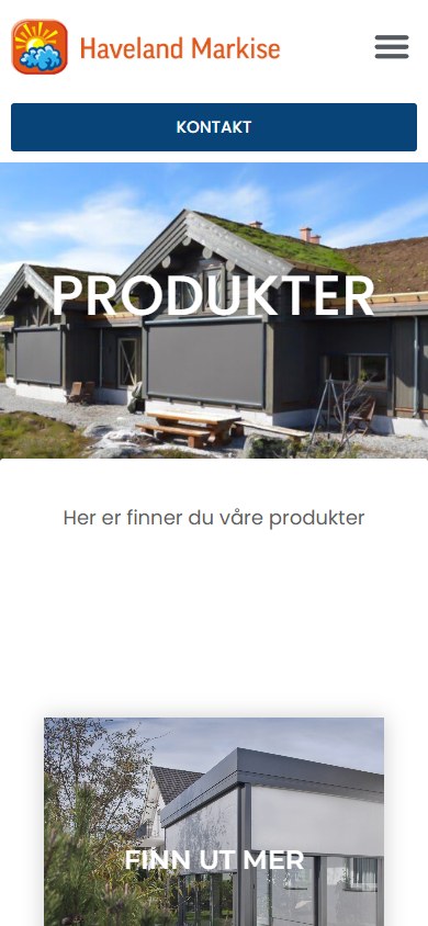 Produktsiden til Haveland Markise i mobilformat