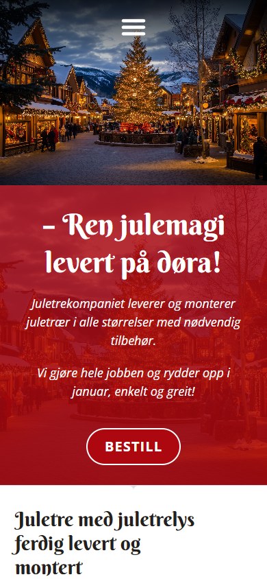 Juletrekompaniet sin hjemmeside i mobilformat