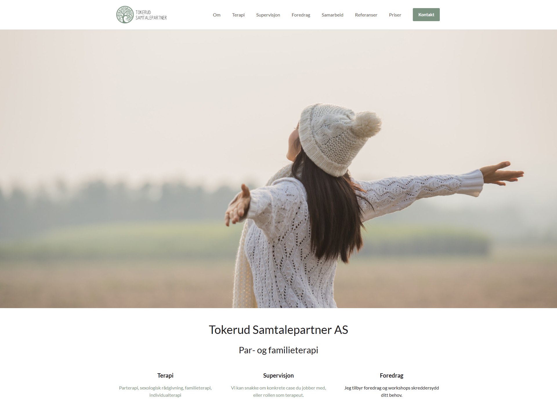 Skjermbilde av hjemmesiden til Tokerud Samtalepartner
