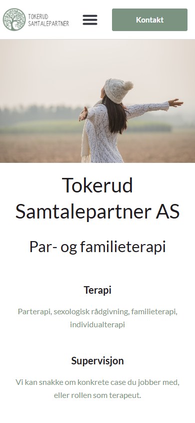 Tokerud Samtalepartner sin hjemmeside i mobilformat