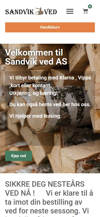 Sandvik Ved sin hjemmeside i mobilformat