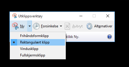 Utklippsverktøy i Windows