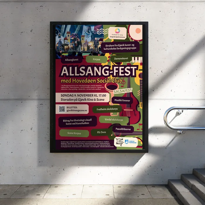 Plakat for allsangfest med Hovedøen Social Club