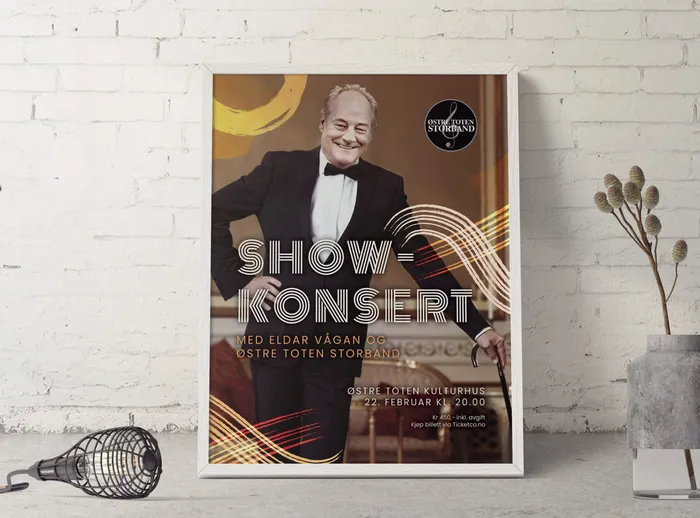 Plakat for showkonsert med Eldar Vågan og Østre Toten storband