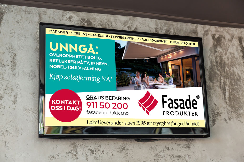 Vi gjør stort og smått – f.eks displayannonser på TV