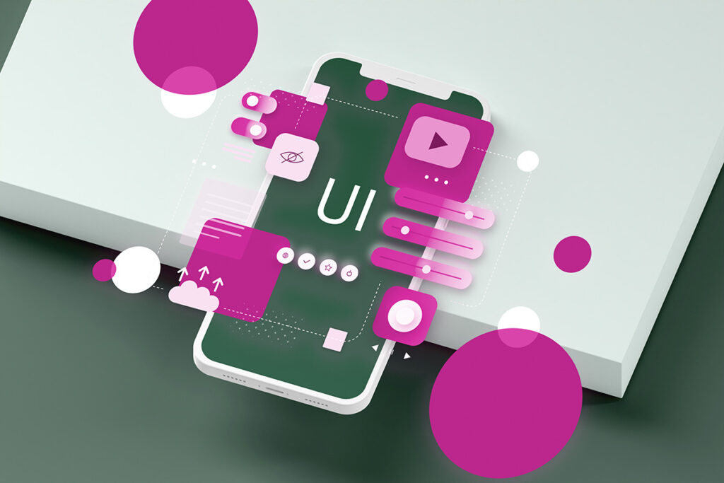 Illustration of UI on mobile.